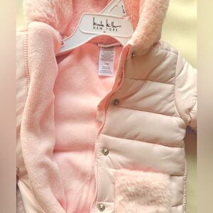 NWT Nicole Miller Baby Pink Bunting Snowsuit